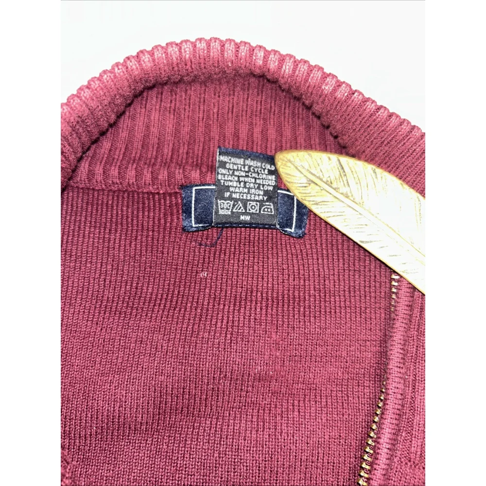 Dockers Men’s 3XLT 1/4 Zip Maroon Sweater 100% Cotton